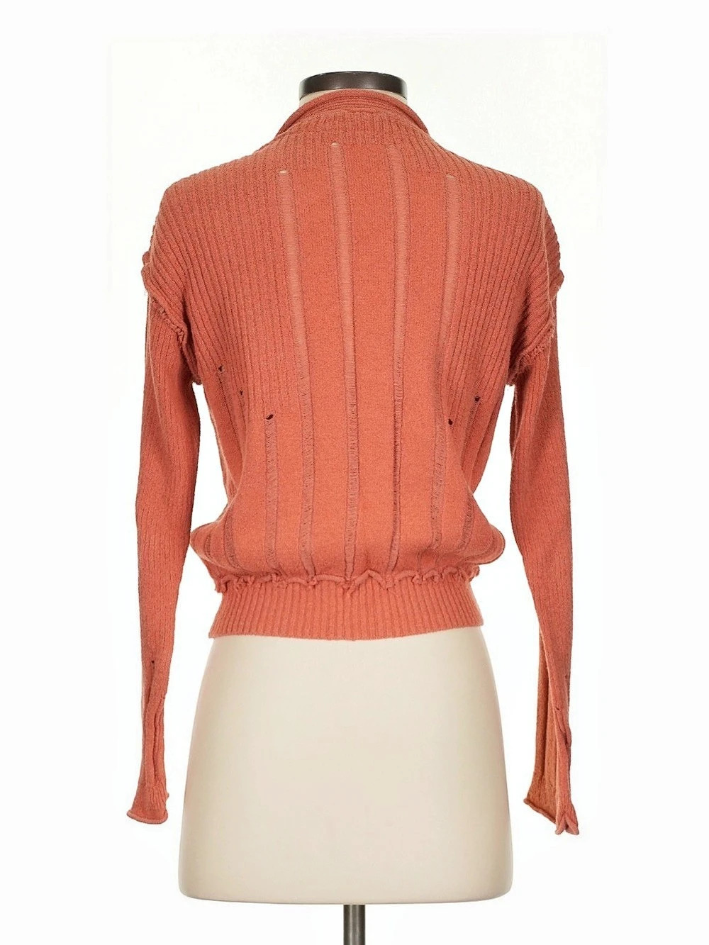 Free People Rib Button Front Cardigan Orange - Picture 2 of 4